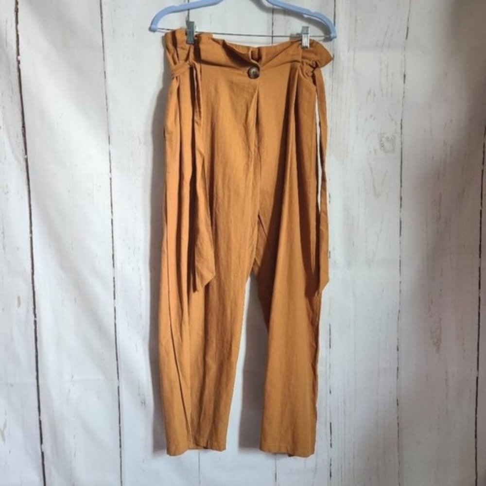 Kate C high waist paper bag crop pants new relaxed belted casual pants summer